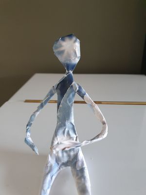 Troostmannetje klein formaat blauw wit