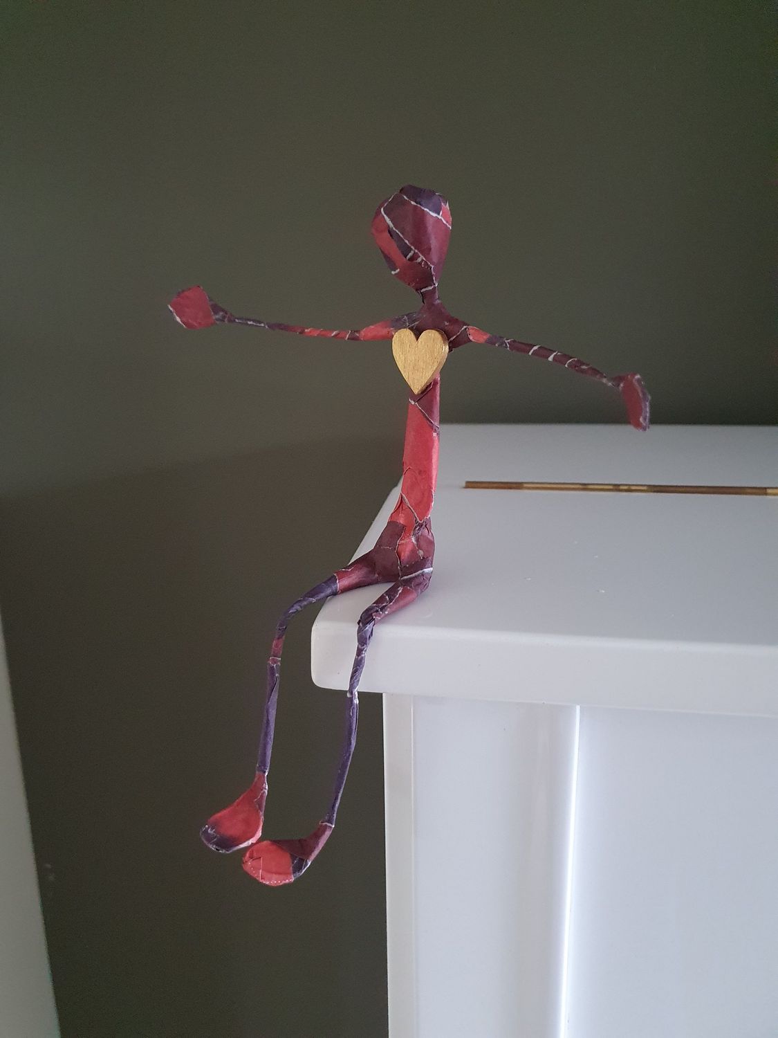 Troostmannetje rood, klein formaat met hartje Troostmannetje rood, klein formaat met hartje