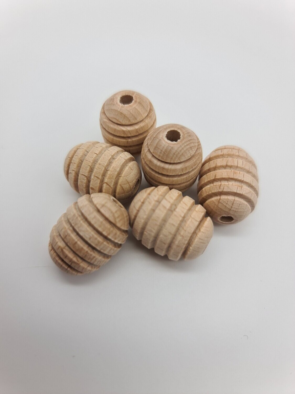 Buchenperle Olive - gerillt 21 mm unbehandelt