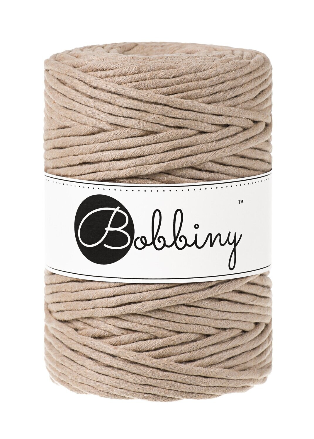 Bobbiny Makramee Garn 5 mm x 100m gedreht, Farbe: Sand