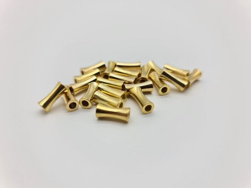 Metallperle Röhre ca. 11 x 4mm golden