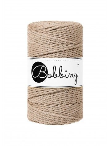 Vorbestellung - Bobbniy Makramee Garn 3mm x 100m gezwirnt, Farbe: Golden Sand