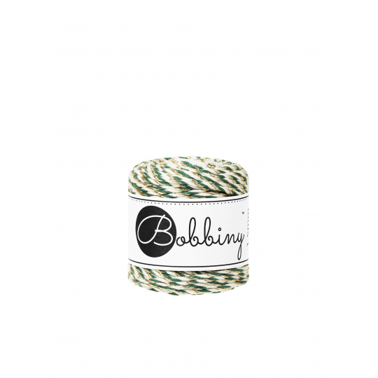 Bobbiny Makramee Garn 3ply 1,5mm 35m, Farbe: Holiday Green