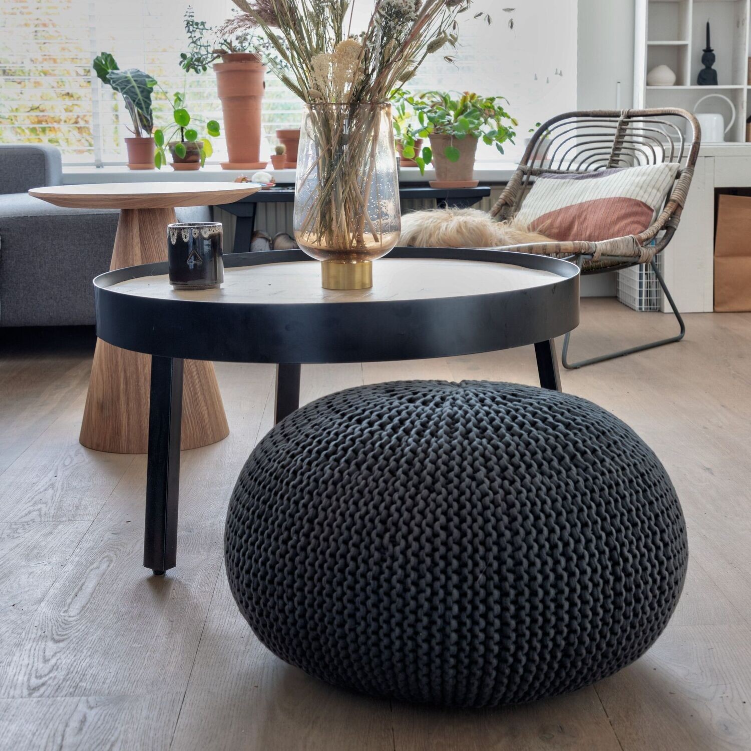 DIY Häkel & Strick Set Zpagetti Pouf Smokey Antracite