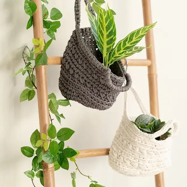 Hoooked DIY Häkelset Zpagetti Korb Revisto Antracite
