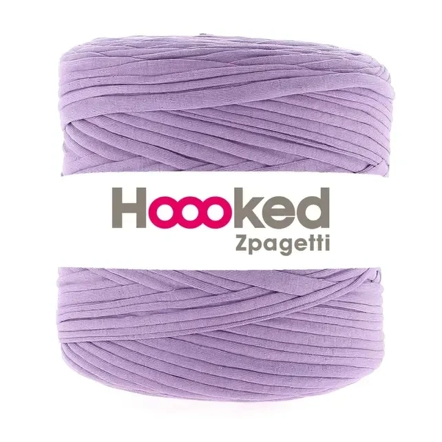 Hoooked Zpagetti – T-Shirt-Garn aus Baumwolle 120 m, Farbe: Lilac Mania