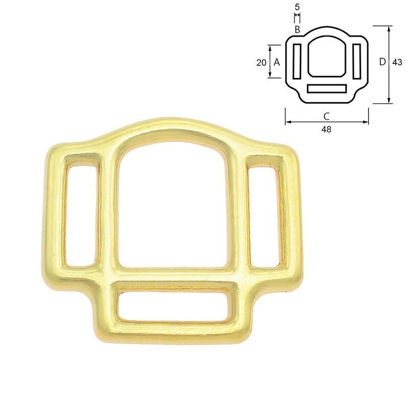 Halfterring Messing - 3 Öffnungen 20mm