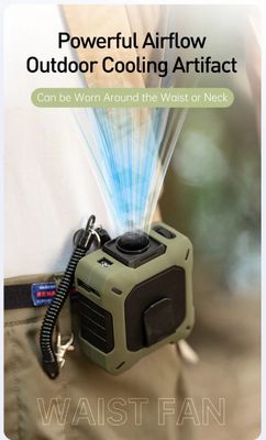 Walking Air Conditioner Outdoor Waist Fan USB Large Capacity Outdoor Roller Speed Turbine Bladeless Neck Wind