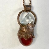 "The Artifact" Copper Carnelian Apophyllite Pendant