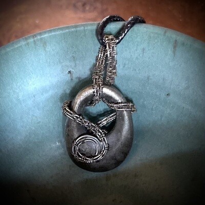 "Apache Gold" Nickel Silver Wire Weave Pendant