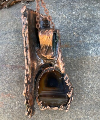 Geode in a Copper Clad Knothole Pendant