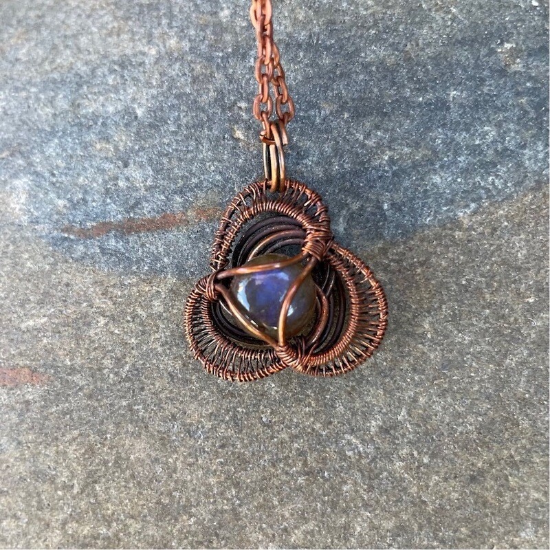 Blue Labradorite Triquetra Pendant