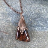 Mahogany Obsidian in Textured Copper Pendant