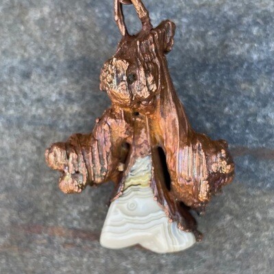 Wishbone Lacy Agate Pendant
