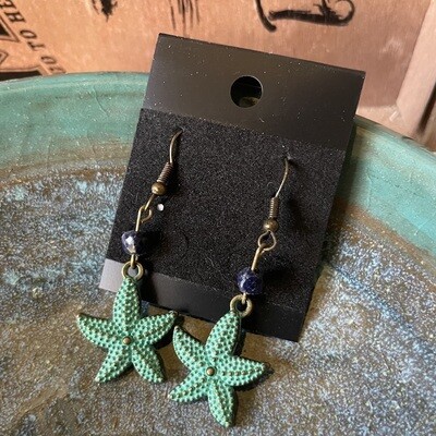 Starfish Earrings with Sodalite Stones
