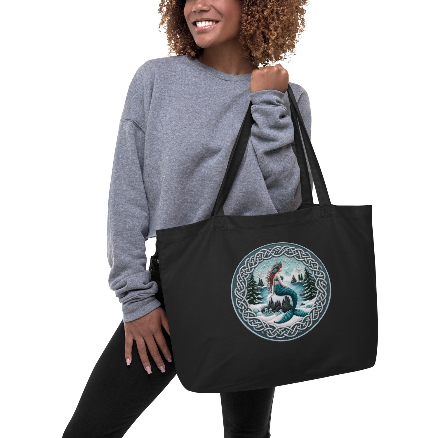 Winter Mermaid Large organic tote bag