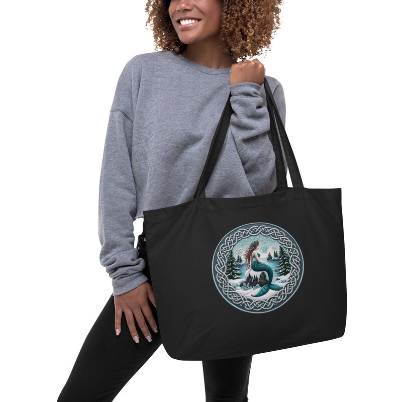 Winter Mermaid Large organic tote bag