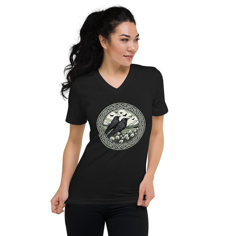 Two Ravens Unisex Short Sleeve V-Neck T-Shirt