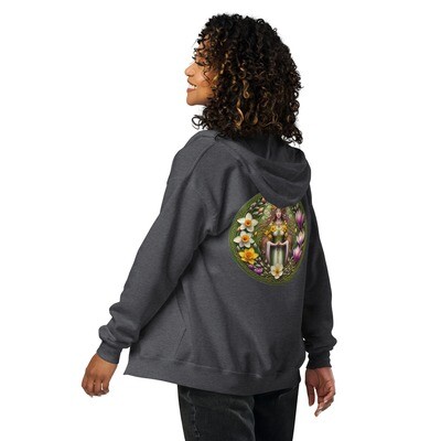 Spring Flower Goddess Unisex heavy blend zip hoodie