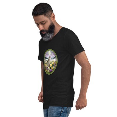 Mystic Spring Wolf Unisex Short Sleeve V-Neck T-Shirt