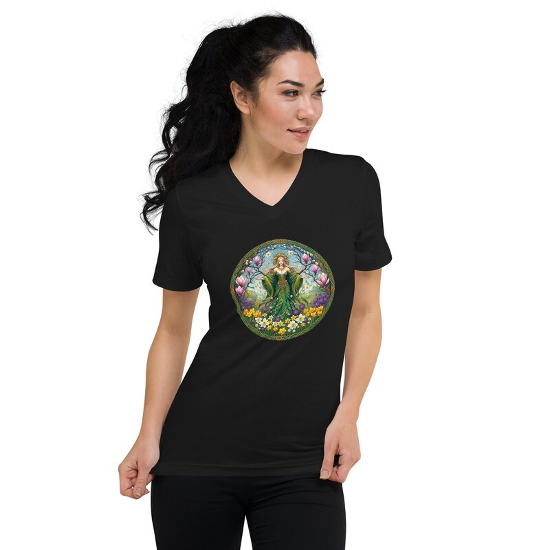 Spring Goddess Unisex Short Sleeve V-Neck T-Shirt