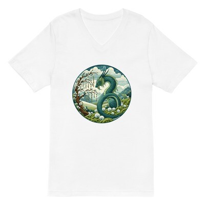 Spring Dragon Unisex Short Sleeve V-Neck T-Shirt