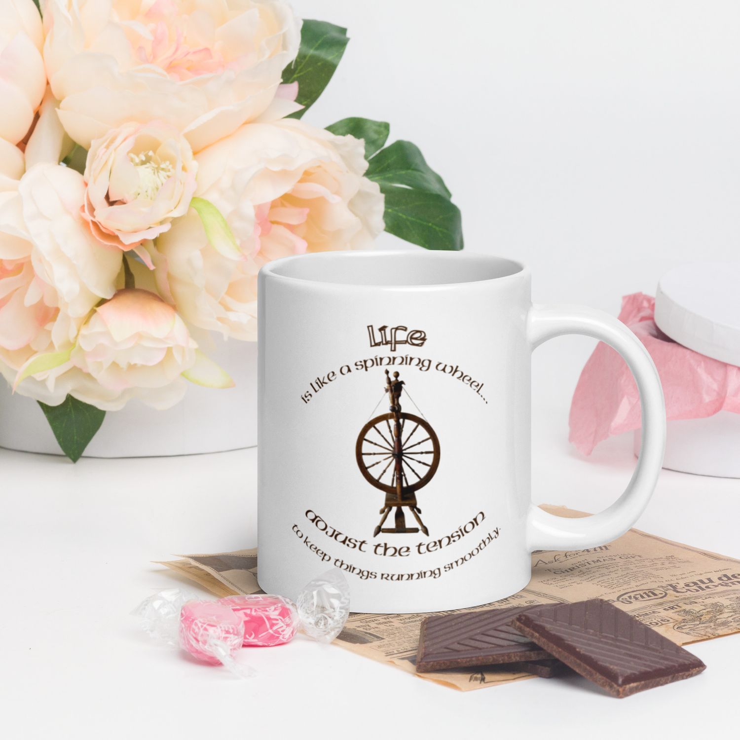 White glossy mug