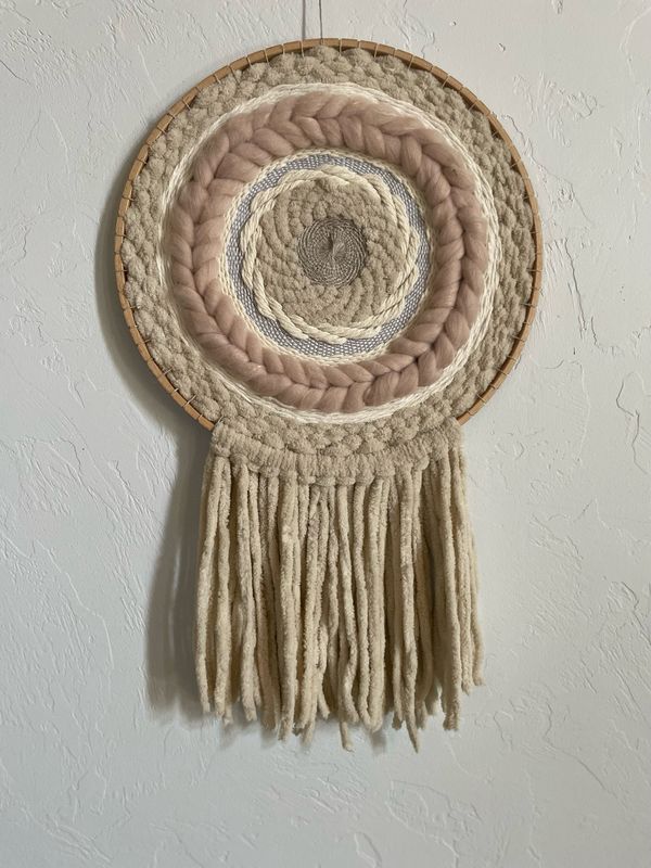 Sandy Shores Mandala Weaving With Fringe
