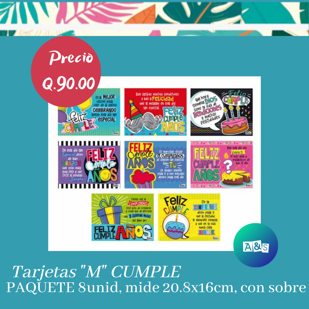 Tarjetas &quot;M&quot; Cumpleaños