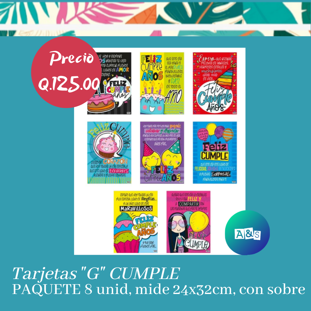 Tarjetas &quot;G&quot; Cumpleaños
