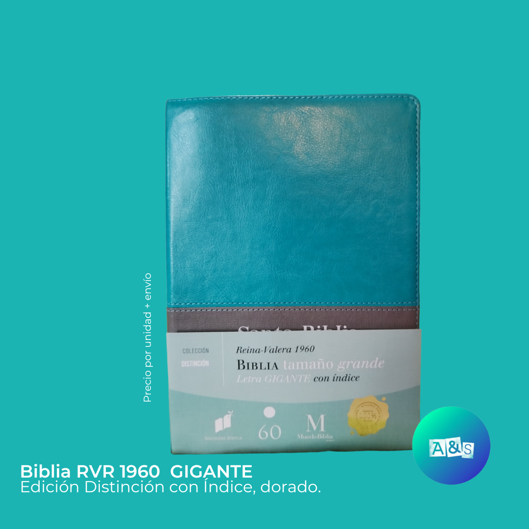 BIBLIA RVR 1960 GIGANTE AQUA
