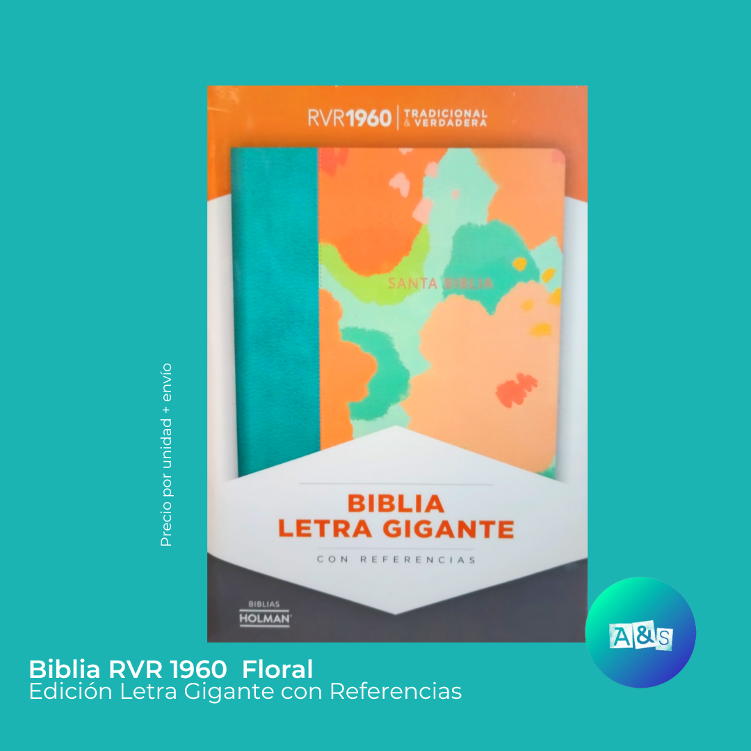 BIBLIA RVR 1960 TURQUESA-ANARANJADO