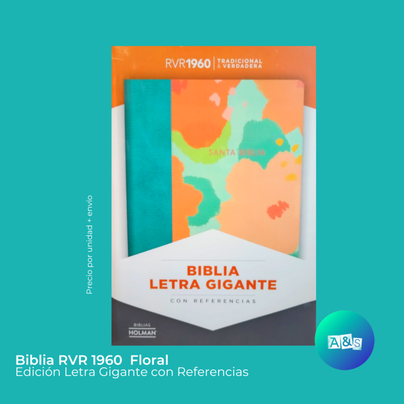 BIBLIA RVR 1960 TURQUESA-ANARANJADO