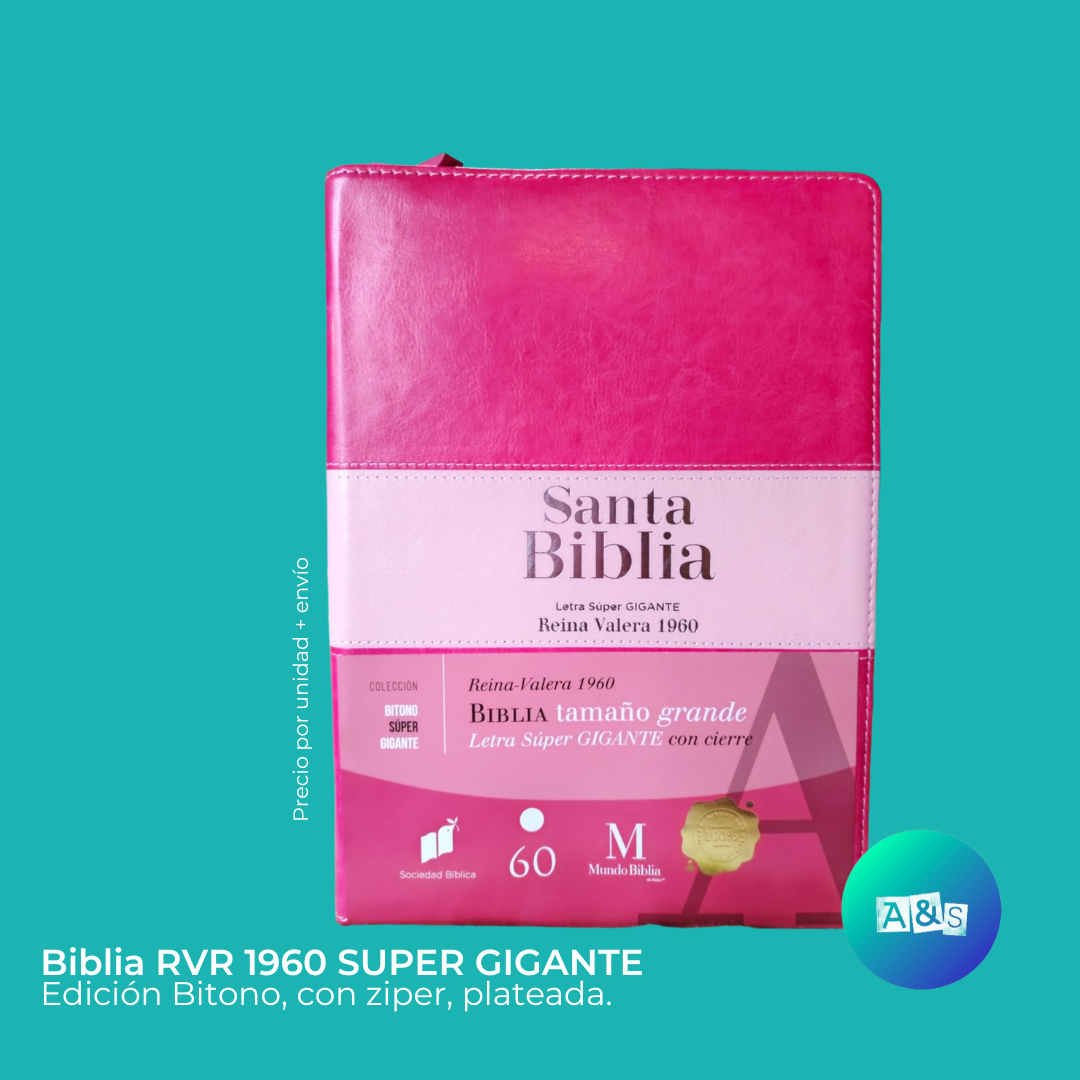 BIBLIA RVR 1960 SUPER GIGANTE ROSA