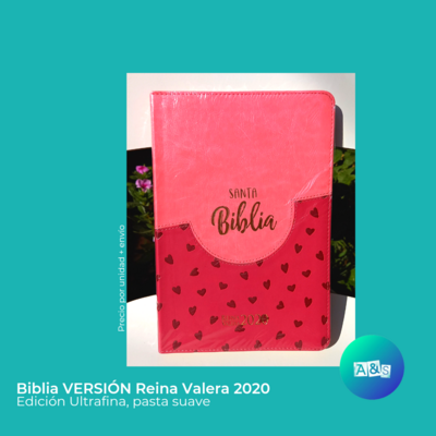 BIBLIA RVR 2020 ULTRAFINA ROSA CORAZÓN 