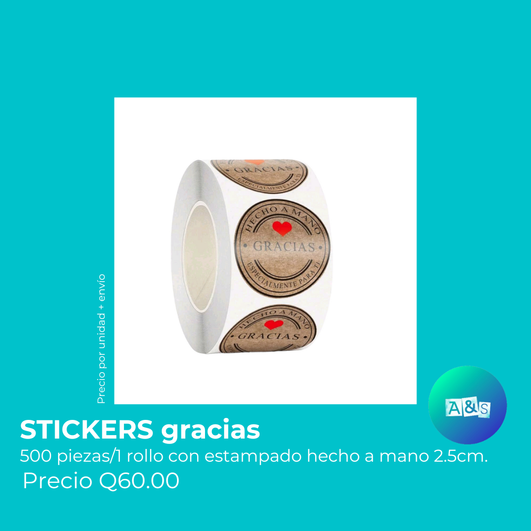 STICKERS VARIOS DISEÑOS, SELECCIONA TU DISEÑO FAVORITO: STICKERS GRACIAS