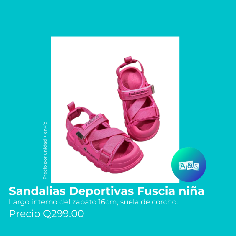 SANDALIAS DEPORTIVAS NIÑA FUSCIA