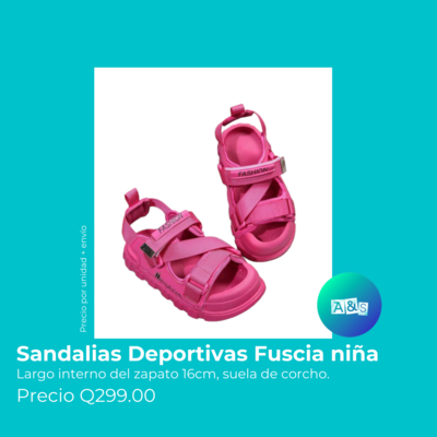 SANDALIAS DEPORTIVAS NIÑA FUSCIA