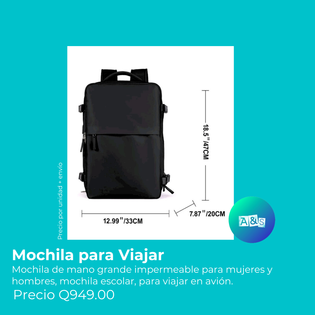 MOCHILA PARA VIAJAR, ESCOGE TU COLOR FAVORITO: NEGRO 2