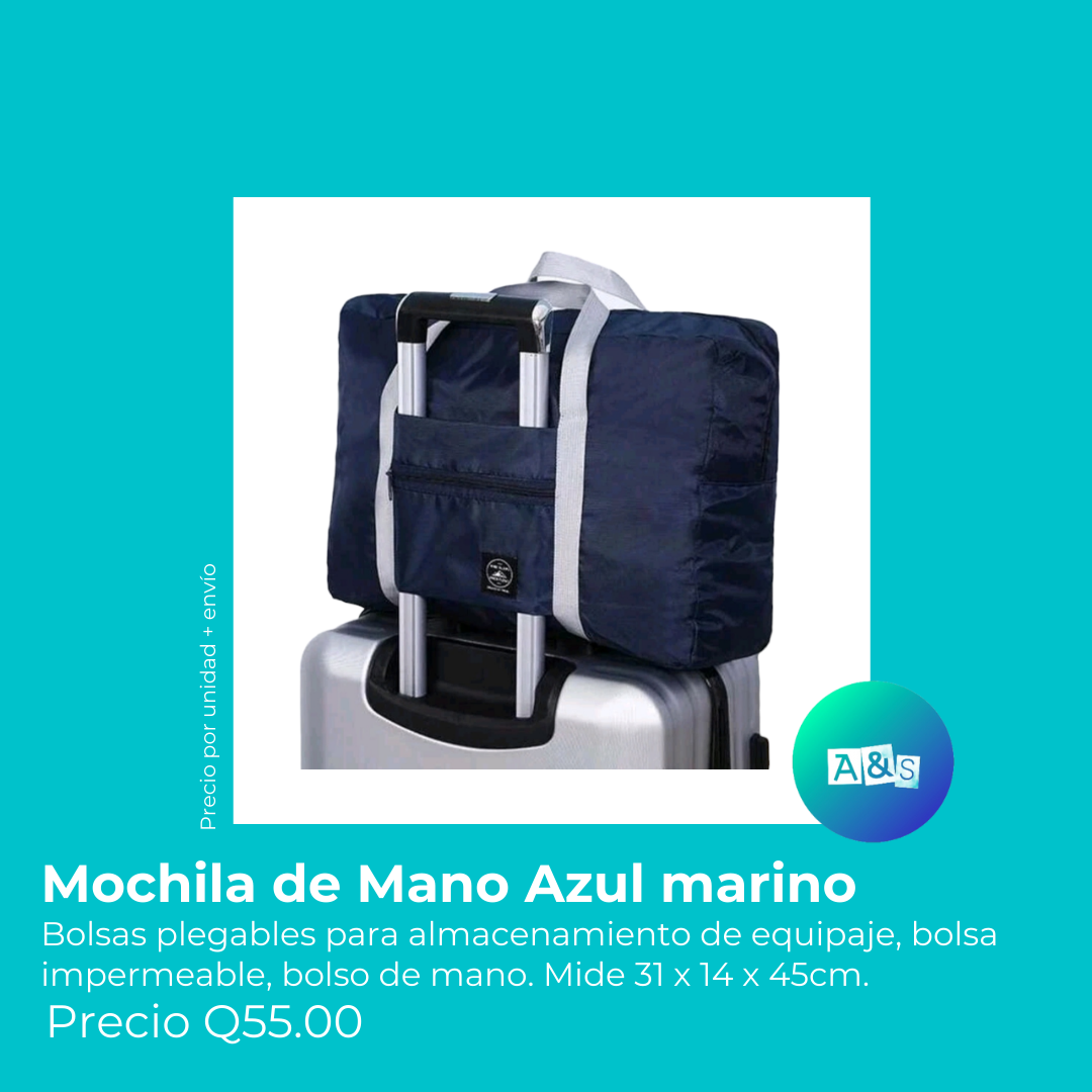 MOCHILA DE MANO, ESCOGE TU COLOR FAVORITO: AZUL MARINO