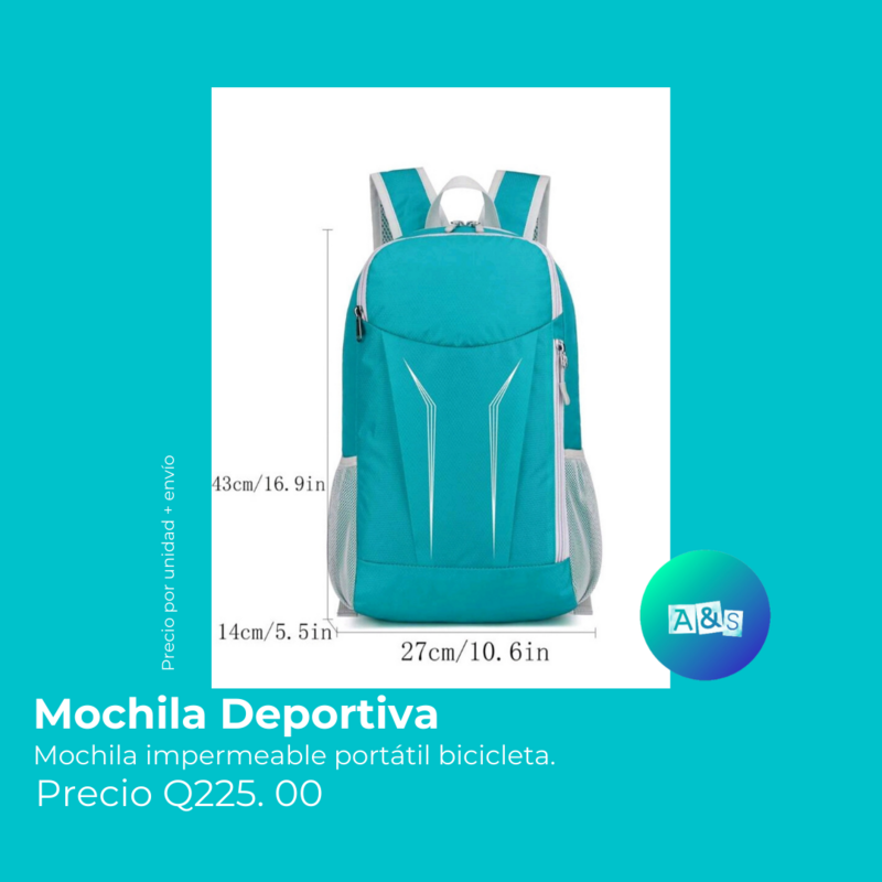 MOCHILA DEPORTIVA CELESTE GRIS