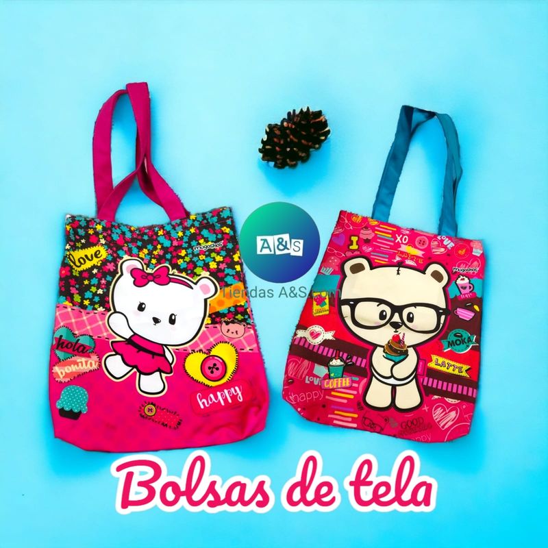 BOLSAS DE TELA PERSONAJE MUGOSHOS SHOS CON ZIPER