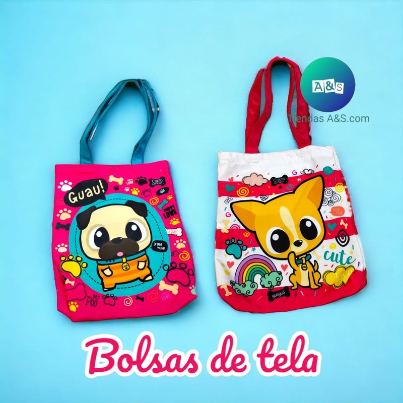 BOLSAS DE TELA PERSONAJE Chikito Gua gua CON ZIPER