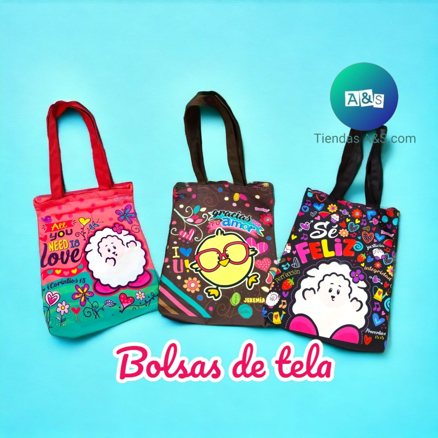BOLSAS DE TELA PERSONAJE BORLITAS CON ZIPER