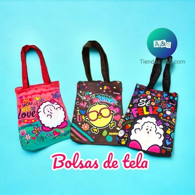 BOLSAS DE TELA PERSONAJE BORLITAS CON ZIPER