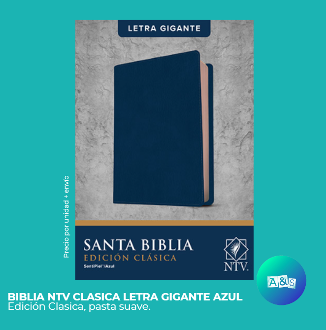 BIBLIA NTV CLASICA LETRA GIGANTE AZUL