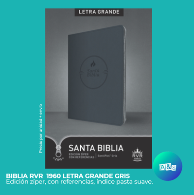 BIBLIA RVR 1960   LETRA GRANDE GRIS con Índice