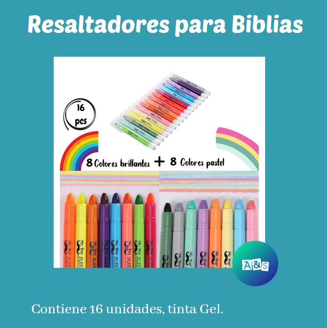 Resaltador Especial para Biblia brillante - pastel MR Pen 16
