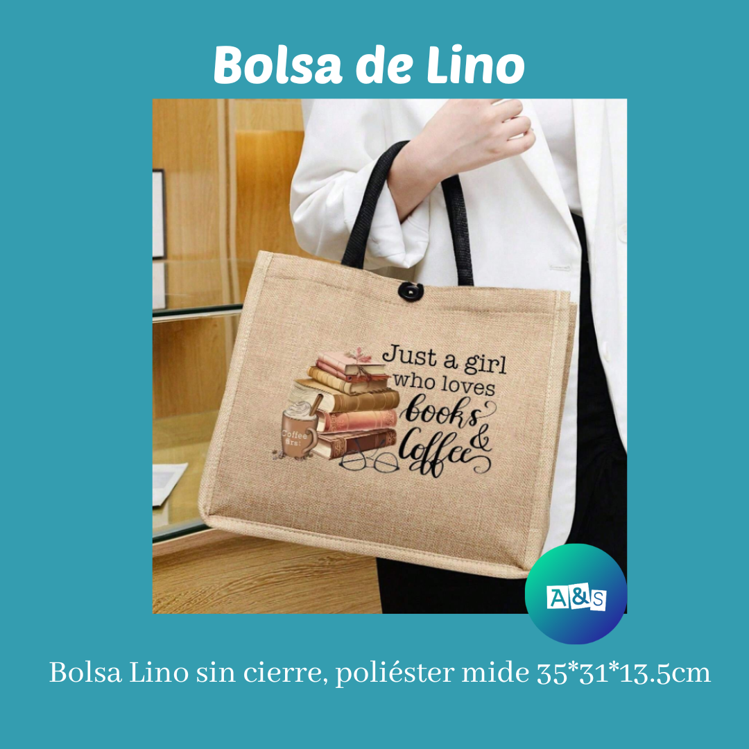 BOLSAS DE LINO AMOR a Libros y Café 
