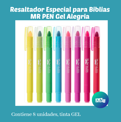 Resaltador Especial para Biblias MR PEN Gel Alegria Art 8
